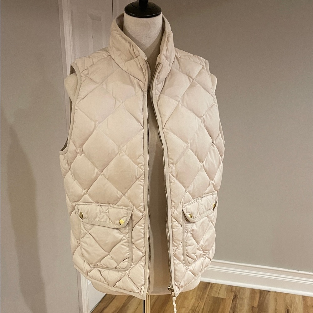 J. Crew Beige Quilted Vest